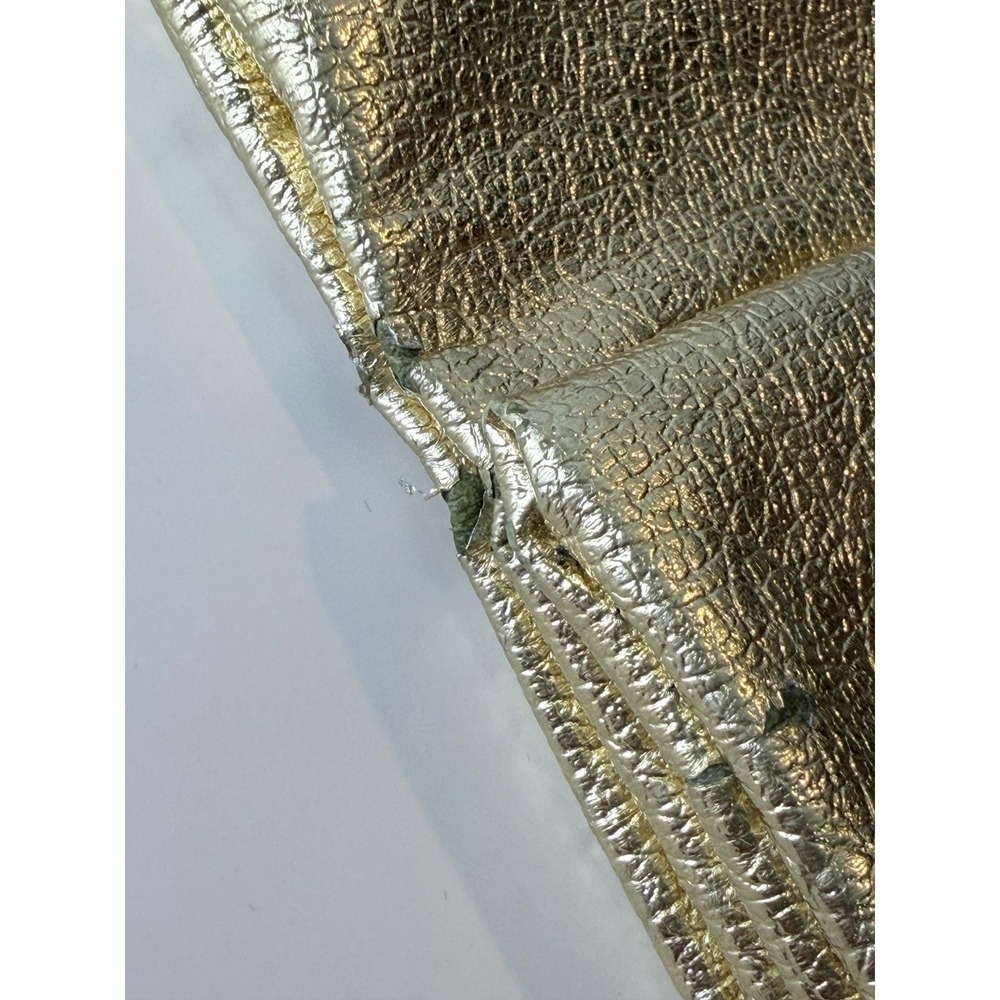Vintage Lady's Pride Convertible Metallic Gold Clutch Lucite Handle Handbag - Picture 4 of 11